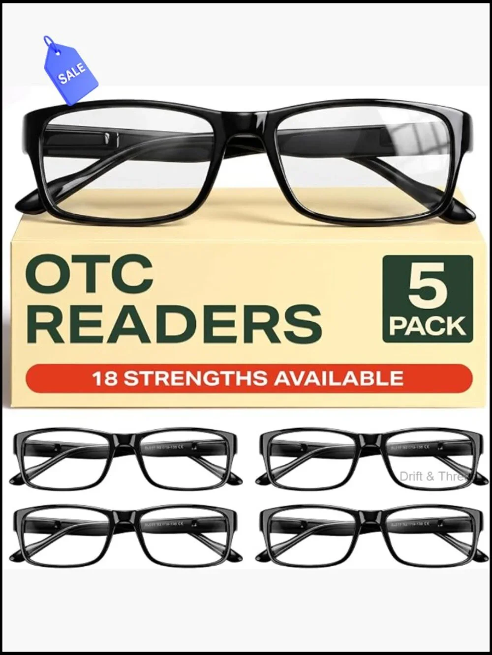 5 Pack Blue Light Reading Glasses for Men Women Spring Hinge Stylish